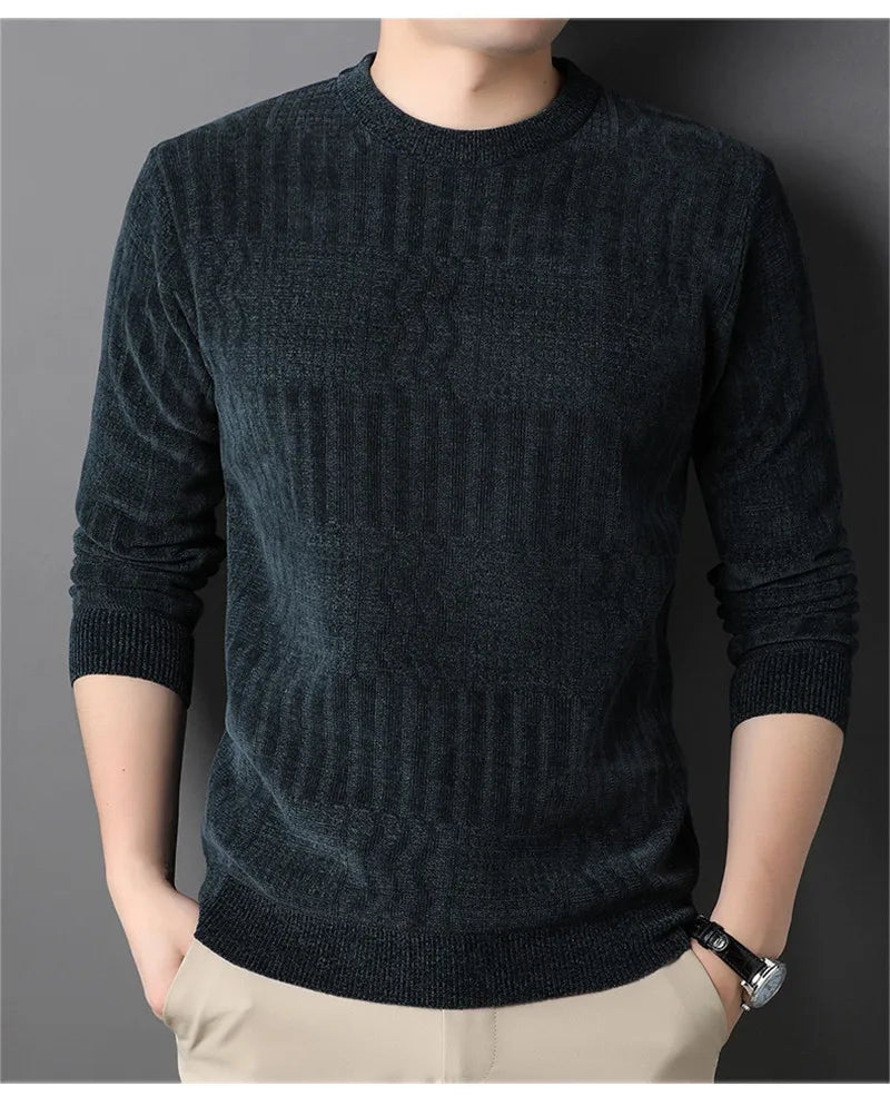 Men's Fleece O-Neck Sweater: Warm, Soft, and Thick for Winter/Autumn