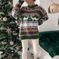 Christmas Knit Sweater: Elegant Snowflake Deer Pattern