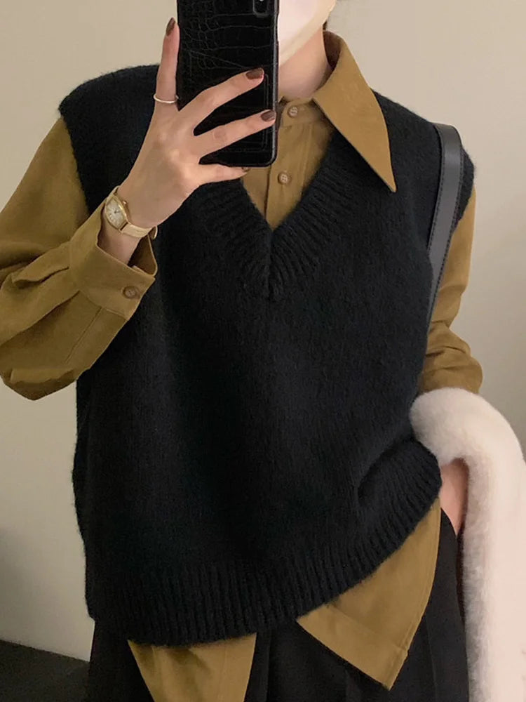 V Neck Mens Winter Knitted Oversized Sweaters