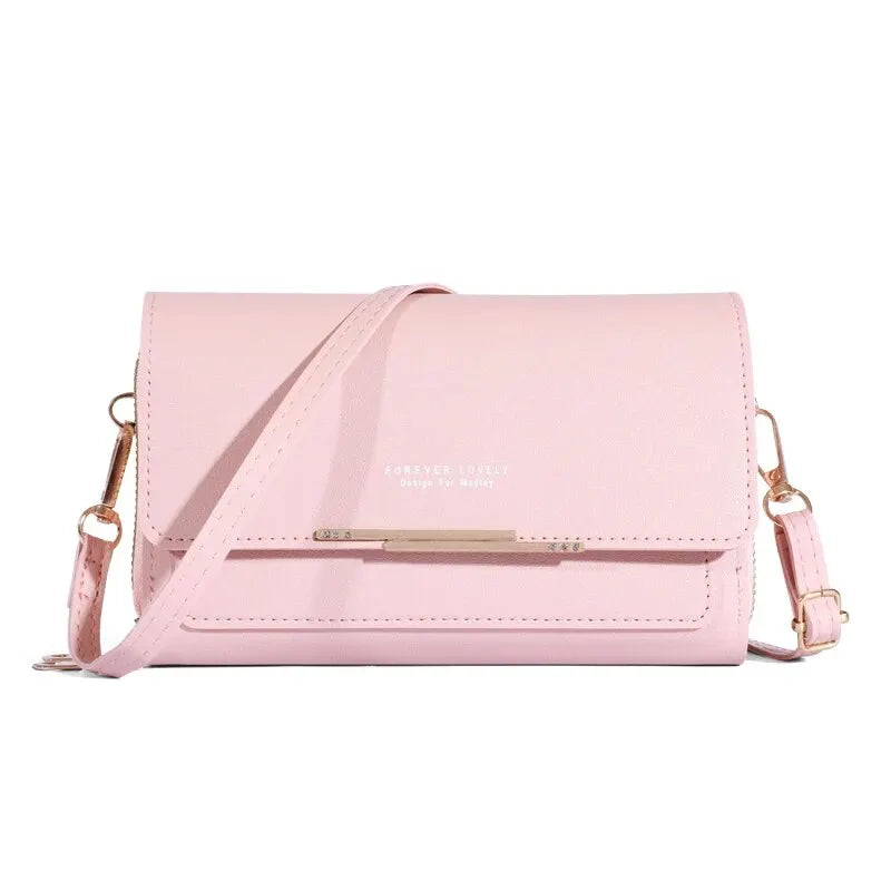 Womens Large Capacity Wallet Shoulder Bag Korean Style Multi Card Handbag
