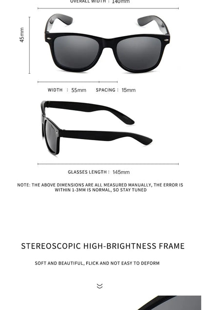 Timeless Cool: Classic Black Square Wayfarer Sunglasses