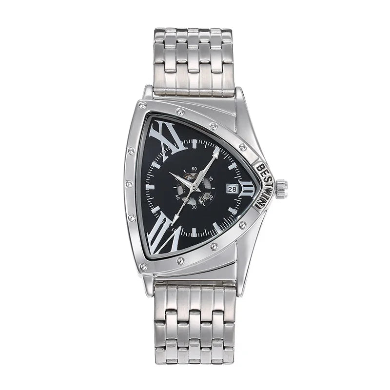Triangle Frame Silicone Strap Luxury Quartz Men Watches