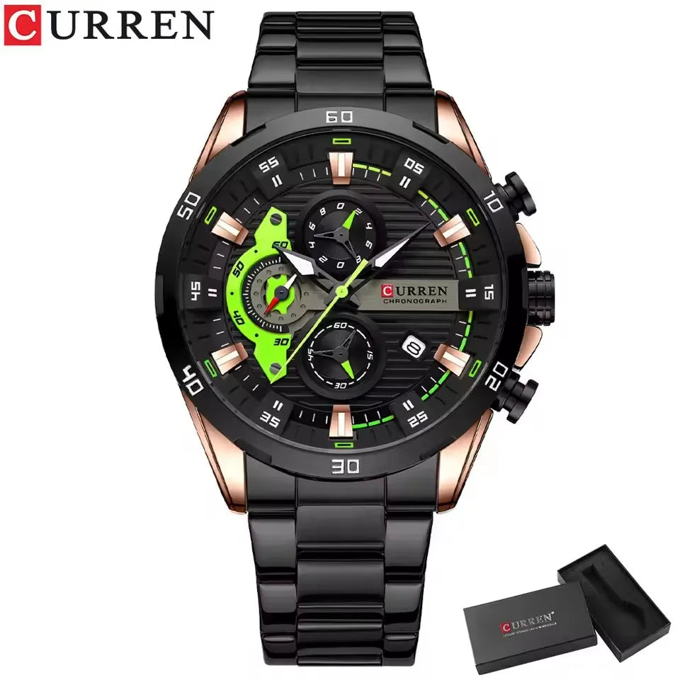 Mens Stainless Steel Creative Waterproof Analog Watches