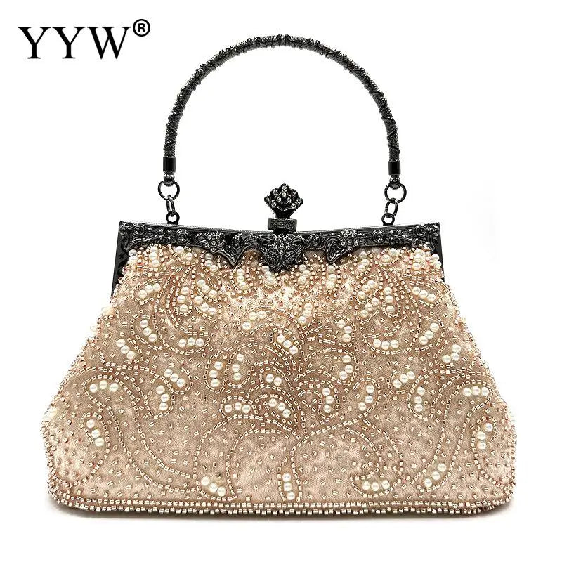 Queen Style Antique Crystal Beaded Evening Handbag