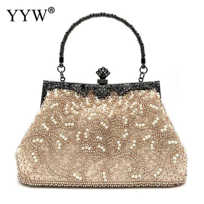 Queen Style Antique Crystal Beaded Evening Handbag