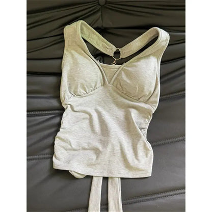Urban Edge: Casual Sleeveless Streetwear Crop
