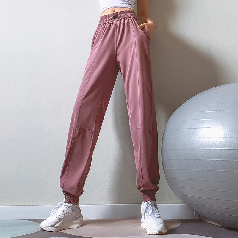 Elastic Waist Flower Jogger Pants