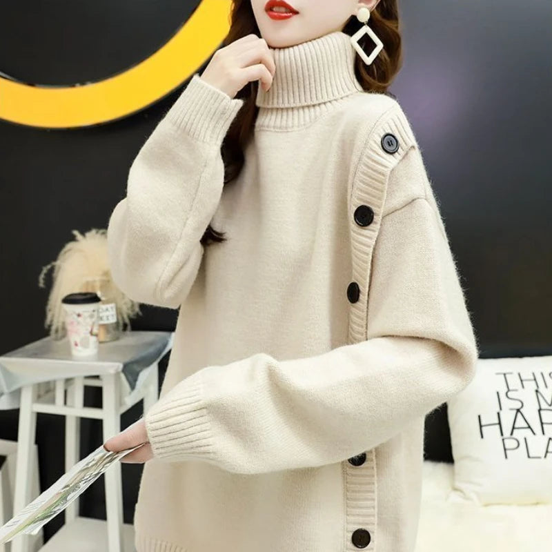 Womens Turtleneck Long Oversized Sweaters