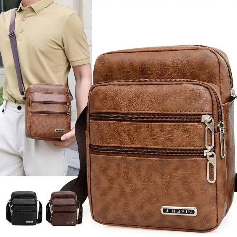Men Elegant Pu Leather Messenger Bags
