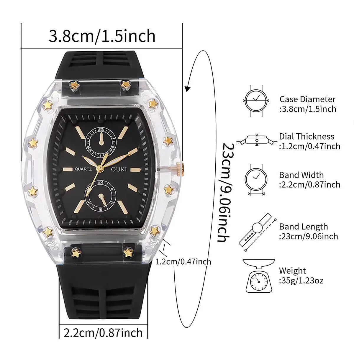 Silicone Strap Casual Mens Analog Watches