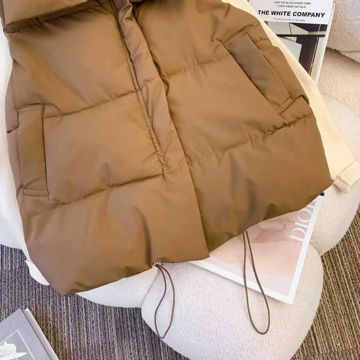 Elegant Winter Down Vest for Effortless Chic Office Street Style Layering