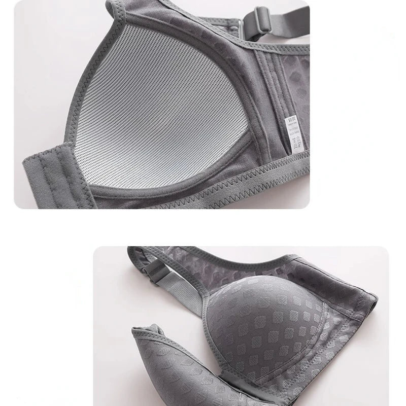 Sexy Front Button No Sash Bra Small Chest Gather No Steel Ring Thick Cup Back Support Breast Beauty Bra