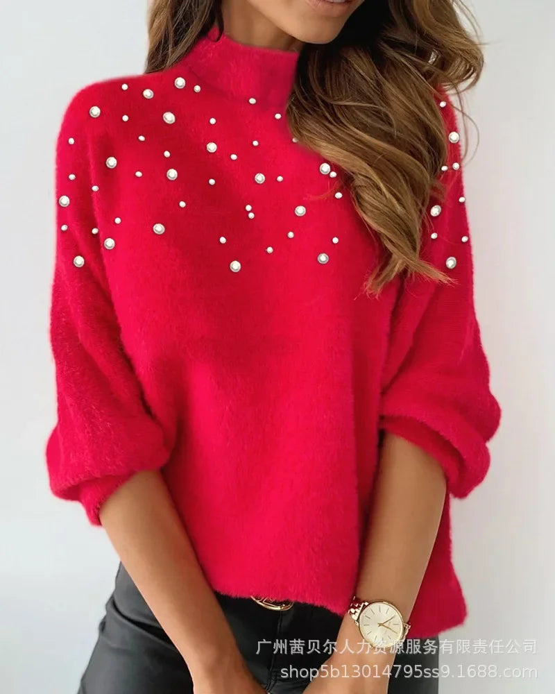 Simple Solid Turtleneck Oversized Sweaters