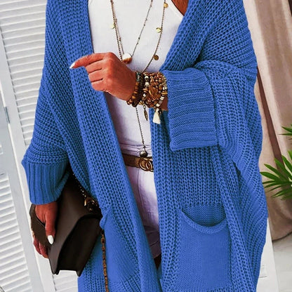 Women Sweater Midi Cardigans Autumn Winter 2025 Knitted Jackets Long Sleeve Korean Loose Hooded Coats Oversized Casual Basic New