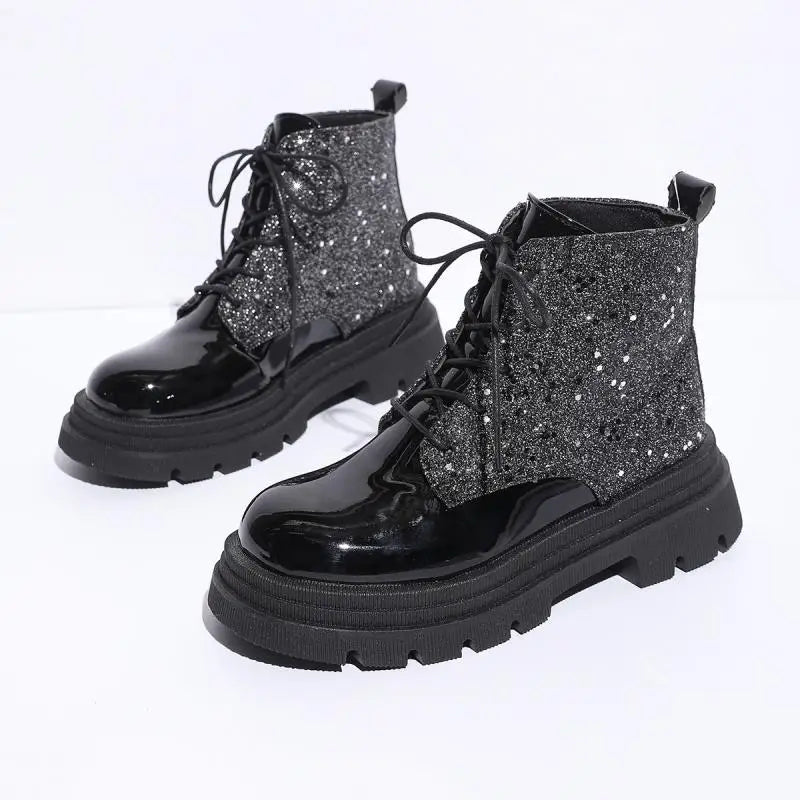 Luxury Silver Design Mid Heel Winter Women Boots