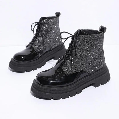 Luxury Silver Design Mid Heel Winter Women Boots