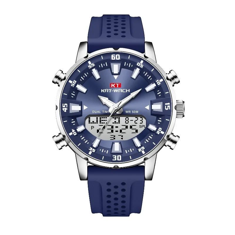 Mens Casual Muscular Sport Digital Analog Watch