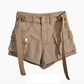 Women Large Pocket Denim Cargo Shorts