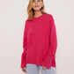 Women O-Neck Casual Solid Color Sweaters