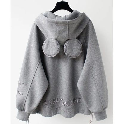2025 Women S Hooded Zipper Sweatshirt Loose Fit With Pocket For Autumn Winter