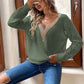 Lace V-Neck Knitted Long Sleeve Sweaters For Women