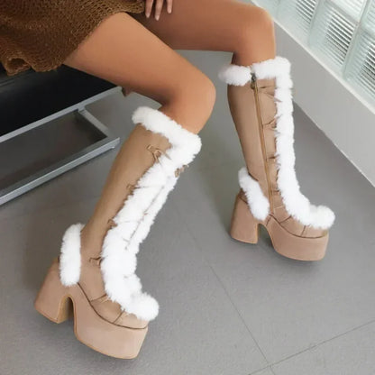 New Winter Style Warm Platform Heel Women Boots
