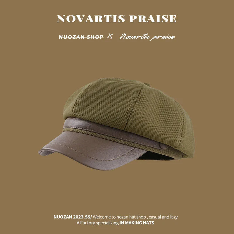 Womens Panama Beret Minimalist Octagonal Painter Hat Duck Tongue Cap For Autumn Winter Fashion