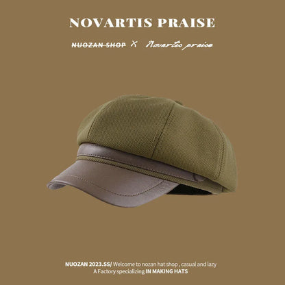 Womens Panama Beret Minimalist Octagonal Painter Hat Duck Tongue Cap For Autumn Winter Fashion