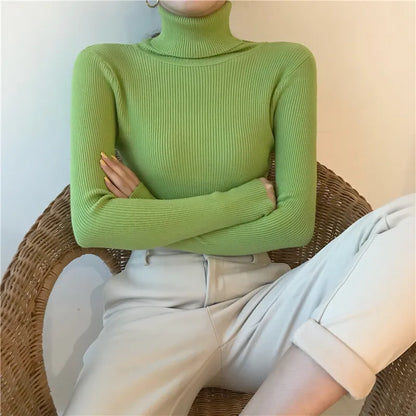 Womens Soft Long Sleeve Turtleneck Sweaters