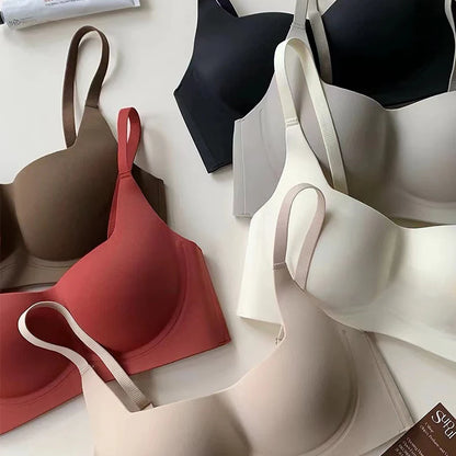 Ergonomic Plus Size Full Cup Bra Side Gathering Anti Sagging Push Up No Underwire For Flattering Support