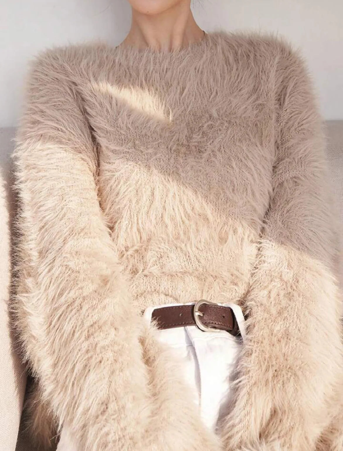 2025 Womens Thick Knitted Sweater Loose Fit Idle Style Pullover Half Polo Turtleneck Versatile Winter Top