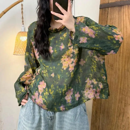 Spring Style Casual O Neck Sweaters Vintage Loose Style