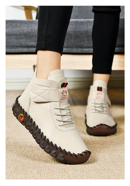 Modern Style Long Cross Lace Up Warm Winter Boots For Women