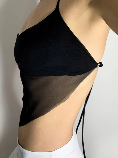 Women S Backless Halter Crop Top Sexy Sleeveless Padded Y2k Camisole