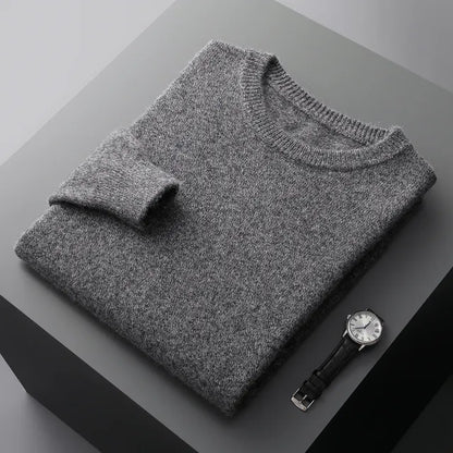 New Soft Mens Round Neck Thickened Wool Sweaters