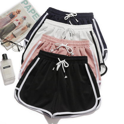 Side Zipper Bright Color Women Yoga Shorts
