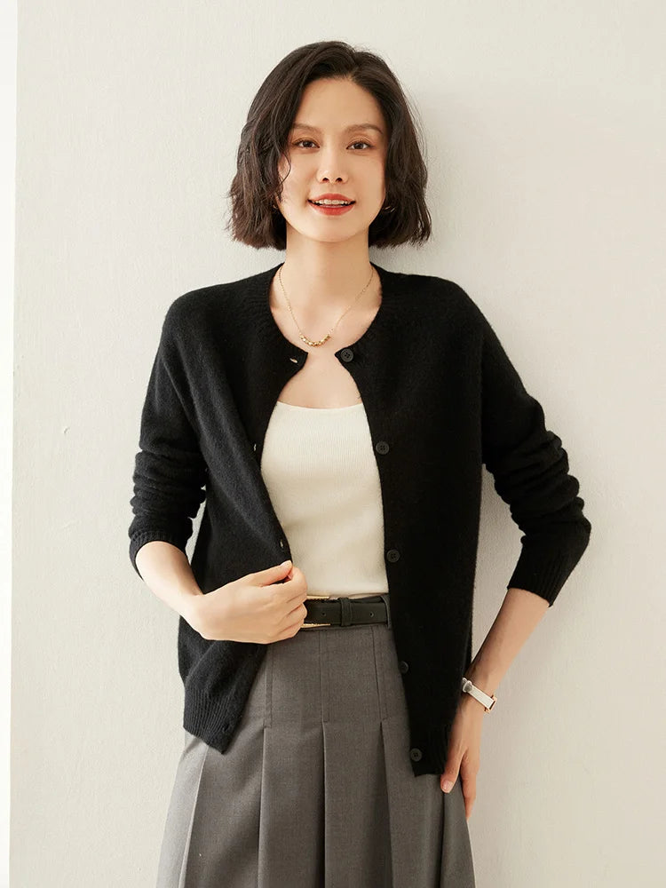 Women S Cashmere Sweater Autumn Winter New Knitted Cardigan Loose Fit Woolen Sweater With Lapel Jacket In Camel