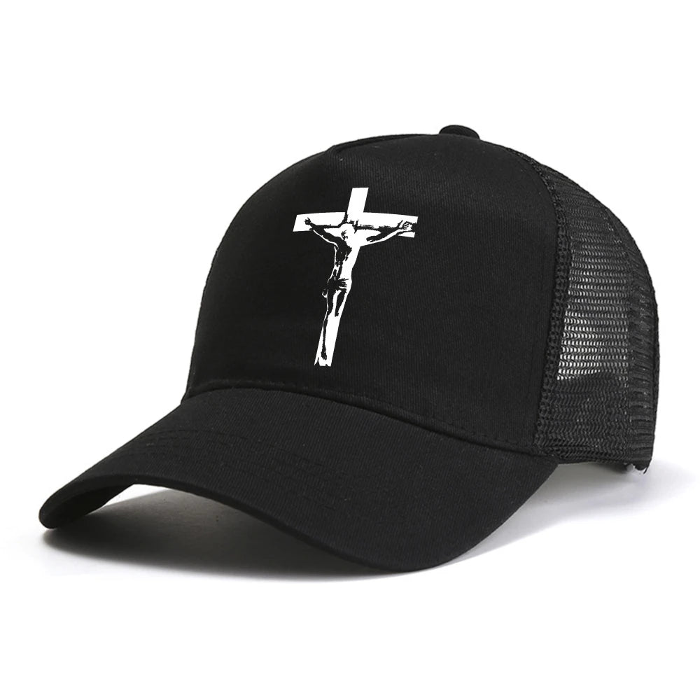 Jesus Christian Redeemed Cross Nails Flat Bill Snapback Hat Adjustable Baseball Cap For Men And Women
