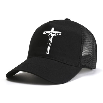 Jesus Christian Redeemed Cross Nails Flat Bill Snapback Hat Adjustable Baseball Cap For Men And Women