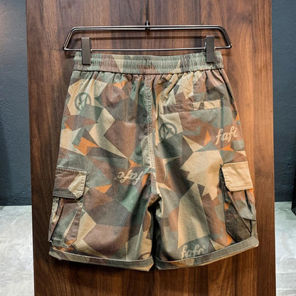 Mens Plus Size Camouflage Cargo Shorts