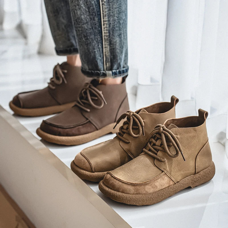 Big Size New Spring British Style Men Casual Leather Boots