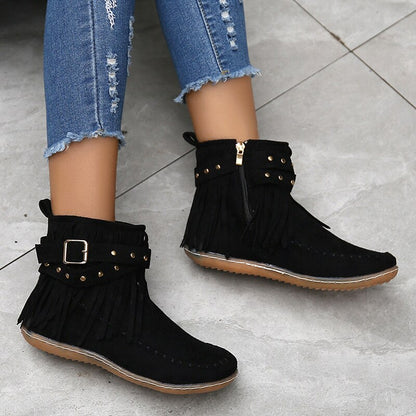 Bohemian Retro Style Women Tassels Ankle Boots