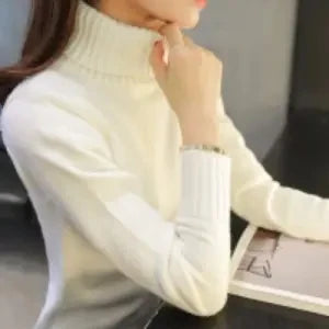 Womens Turtleneck Slim Soft Knit Sweater