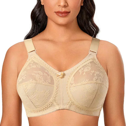 Full Coverage Lace Minimizer Bra Non Padded Plus Size Womens Underwear