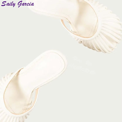 2025 Summer Women S Square Toe Sandals Snake Print Strappy Mules 10 5Cm High Heel Fashion Slippers