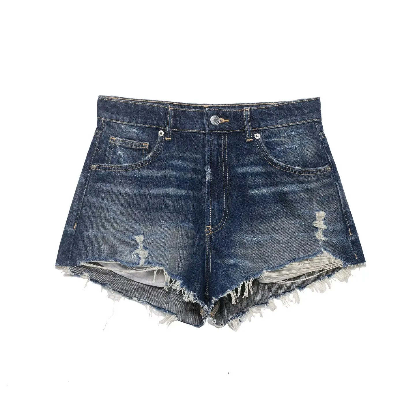 Summer Essentials: Distressed High-Waisted Denim Shorts