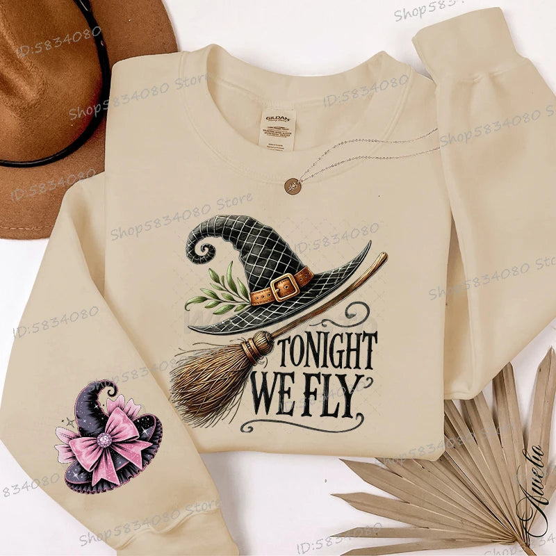 Womens Halloween Theme Skeleton Print Casual Sweatshirt