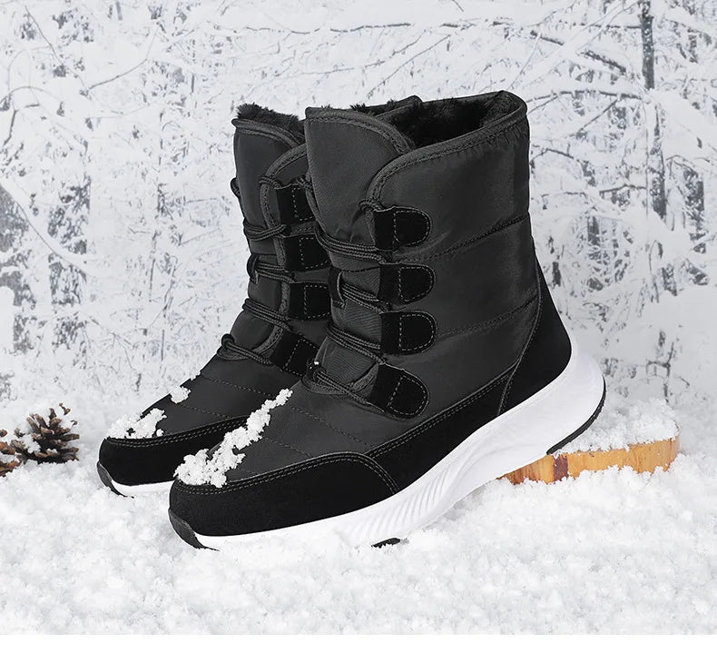 Cozy White Plush Snow Boots for Women | 2025 Winter Non-Slip Platform Boots