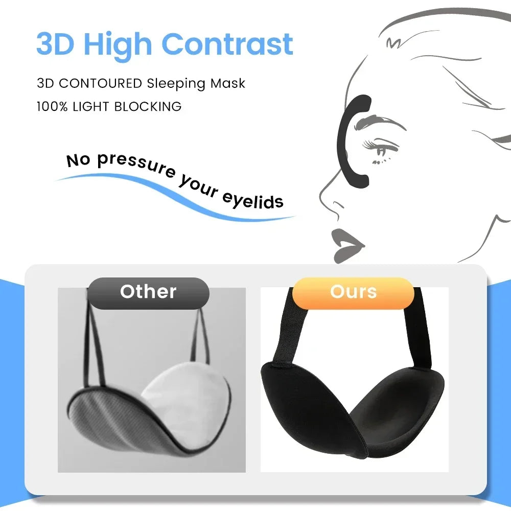 Light Blocking 3D Sleep Mask Soft Breathable Eye Cover