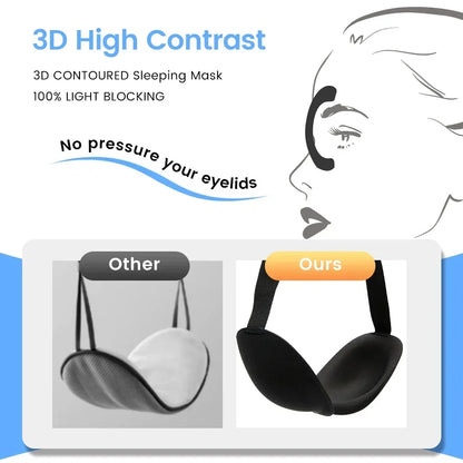 Light Blocking 3D Sleep Mask Soft Breathable Eye Cover